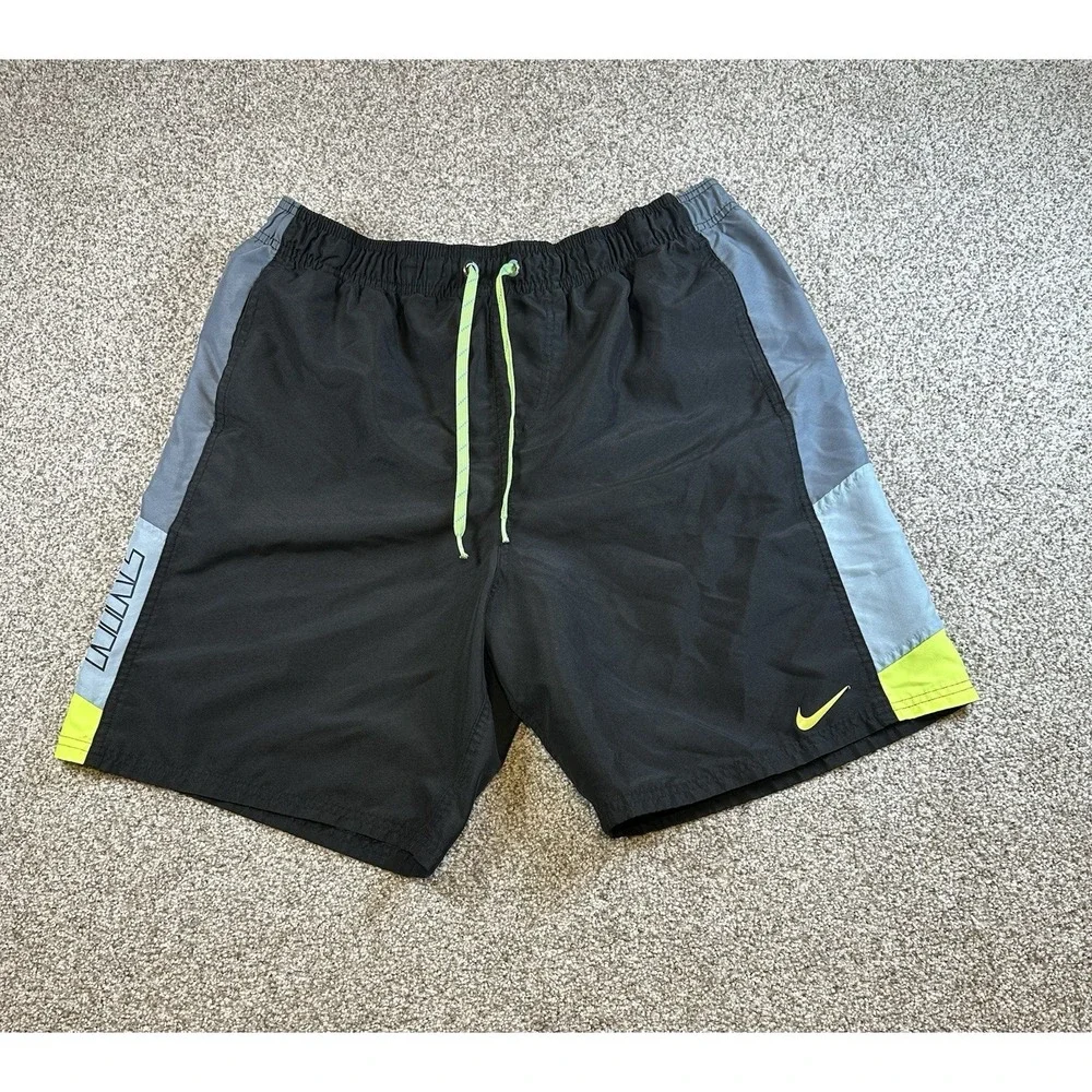 Nike‎ Men's Two Tone Swim Trunk Size L Black
